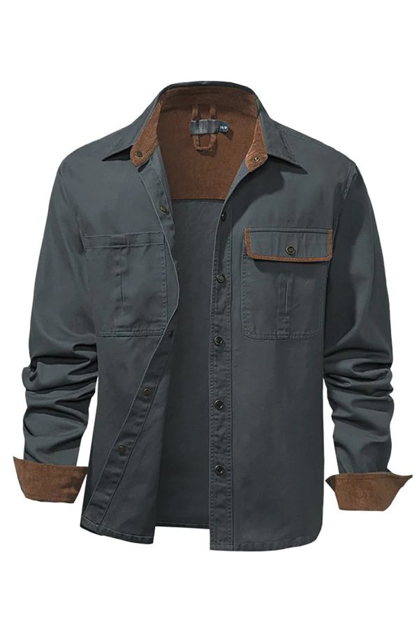 Heren werkkleding gewassen katoenen shirt Mode – Bild 4