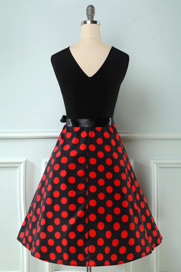 Rood Dots Vintage jaren 1950 Jurk Online-Schn?ppchen – Bild 2