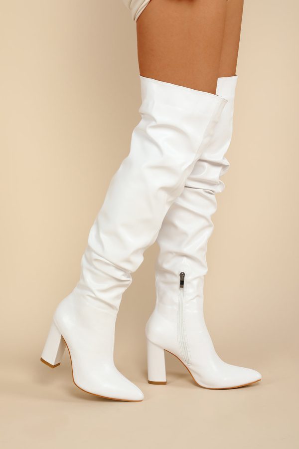 Zwarte chunky high-heeled hoge laarzen Online – Bild 5