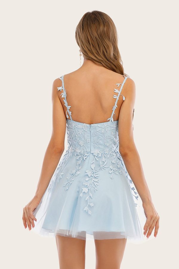 Blauwe Appliques Homecoming Dress Mode – Bild 2