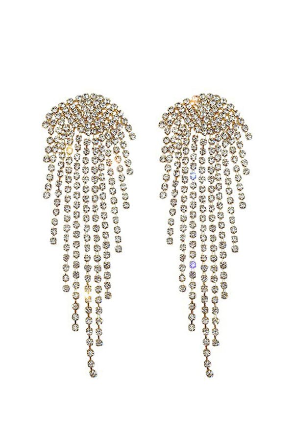 Gouden Strass Drop Oorbellen Online-Verkauf