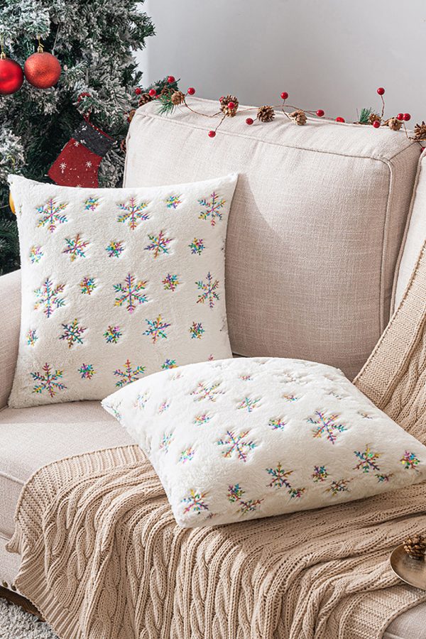 Kerstcadeau Witte Sneeuwvlok Pluche Kussensloop Zu verkaufen – Bild 5