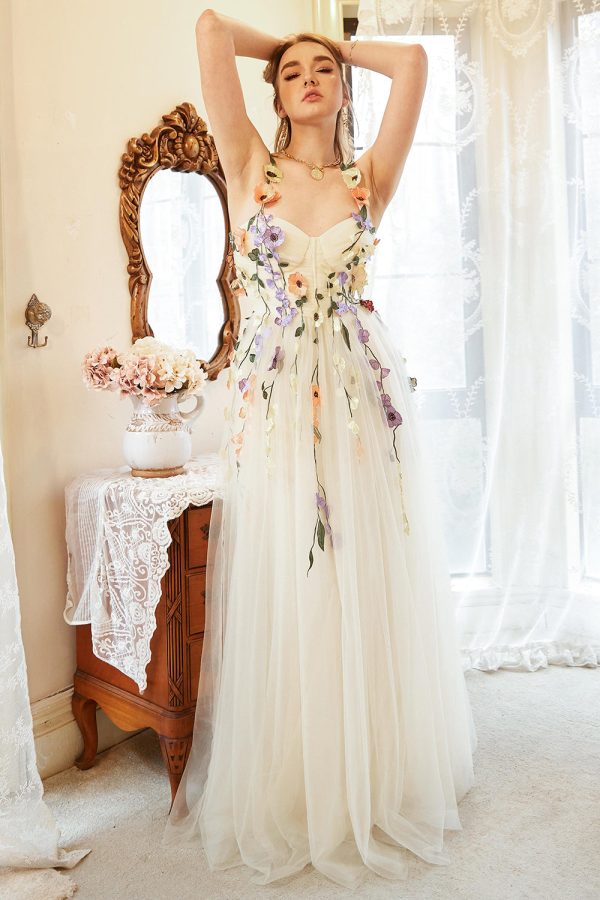 Elegante A Line Champagne Plus Size Galajurk met Appliques Online-Schn?ppchen