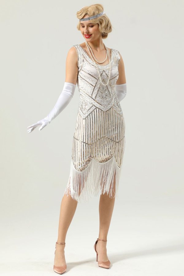 1920 Retro pailletten franje jurk Online-Verkauf