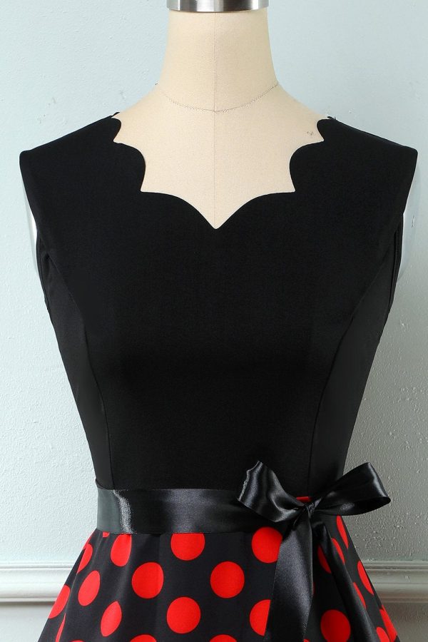 Rood Dots Vintage jaren 1950 Jurk Online-Schn?ppchen – Bild 3