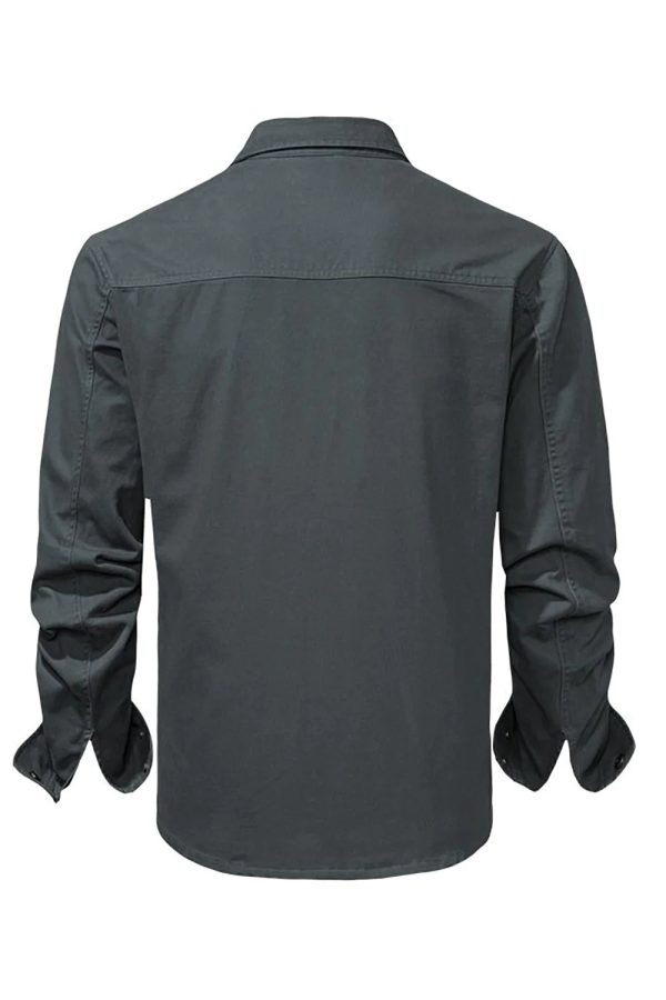 Heren werkkleding gewassen katoenen shirt Mode – Bild 2