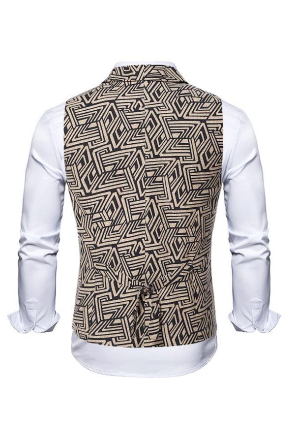 Shawl Kraag Double Breasted Slim Fit Lichtbruin Heren Pak Vest Online – Bild 2