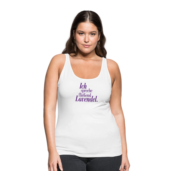 Frauen Premium Tank Top  Ich spreche fließend Lavendel.  weiß Rabatt – Bild 5