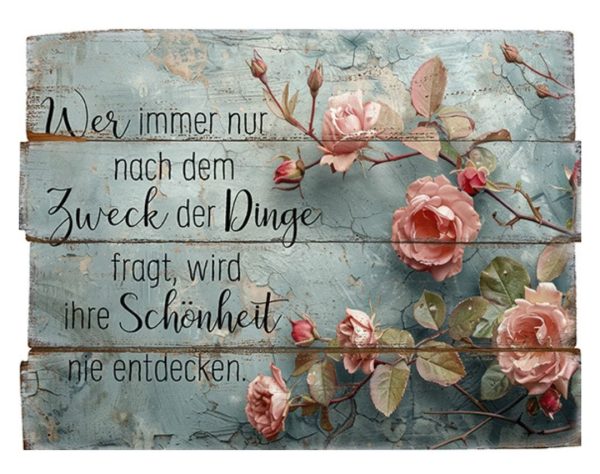Bild  Wer immer nur nach dem Zweck der Dinge fragt...  Zu verkaufen