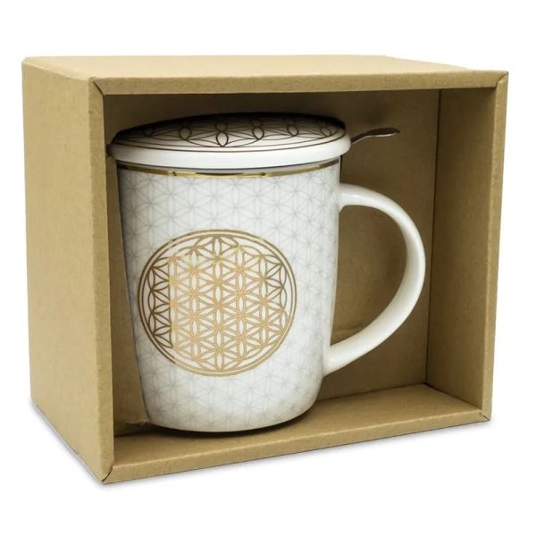 Teetasse mit Sieb und Deckel  Blume des Lebens  Online-Schn?ppchen – Bild 4