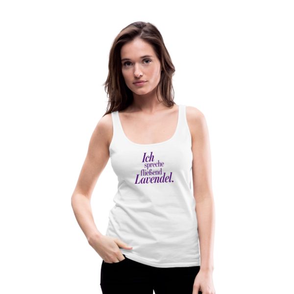 Frauen Premium Tank Top  Ich spreche fließend Lavendel.  weiß Rabatt – Bild 2