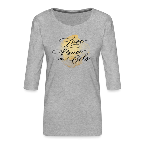 Frauen Premium 3 4-Arm Shirt  Love, Peace and Oils  Online – Bild 3