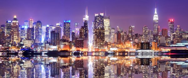 Manhattan Skyline, Glasbild Panorama Mode – Bild 5