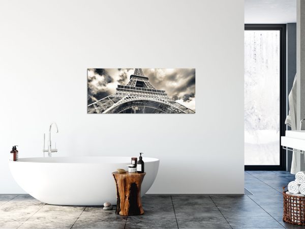 Prächtiger Eifelturm in Paris, Glasbild Panorama Im Angebot – Bild 4