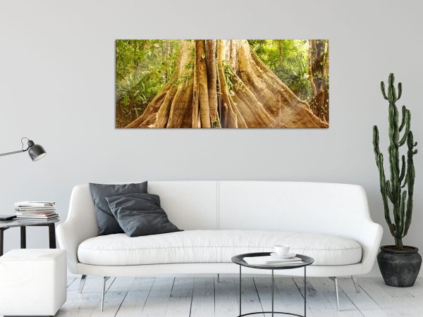 Mächtiger Urwald Baum, Glasbild Panorama Rabatt – Bild 2