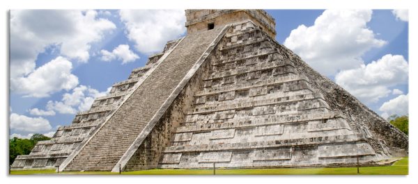 Maya Pyramide in Mexico, Glasbild Panorama Rabatt