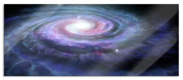 Sternenwirbel Galaxie, Glasbild Panorama Angebot
