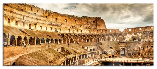 Colloseum in Rom von innen, Glasbild Panorama Mode