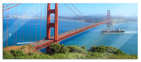 Golden Gate Bridge, Glasbild Panorama Schn?ppchen