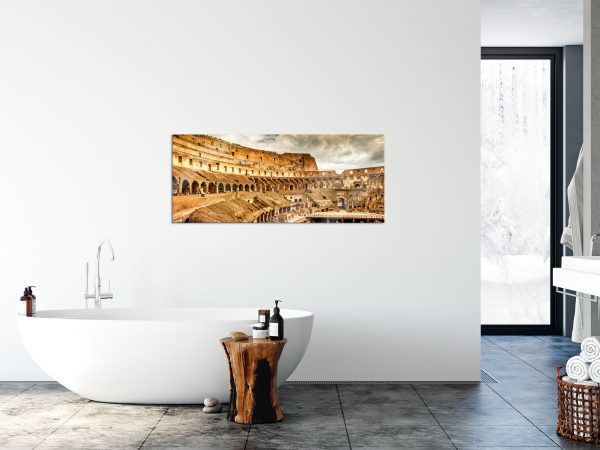 Colloseum in Rom von innen, Glasbild Panorama Mode – Bild 4