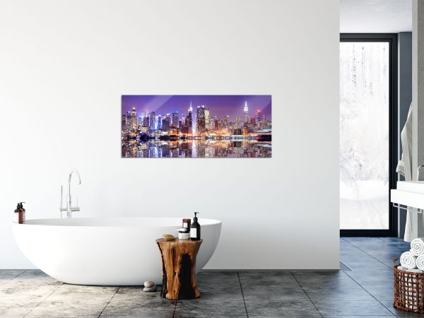 Manhattan Skyline, Glasbild Panorama Mode – Bild 4