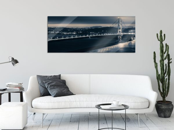 Golden Gate Bridge in New York, Glasbild Panorama Rabatt – Bild 2
