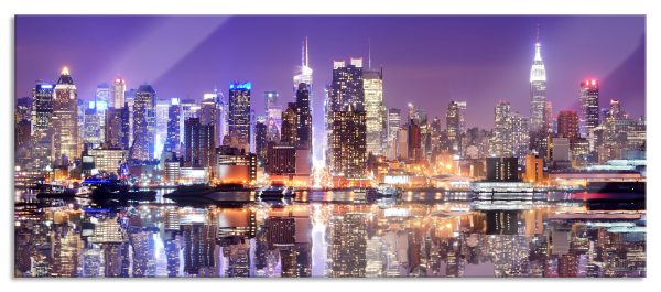 Manhattan Skyline, Glasbild Panorama Mode