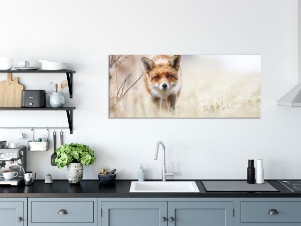 Schleichender fuchs, Glasbild Panorama Jetzt online – Bild 3