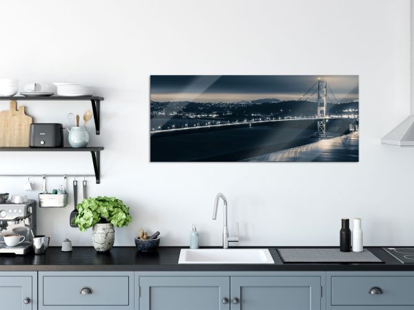 Golden Gate Bridge in New York, Glasbild Panorama Rabatt – Bild 3