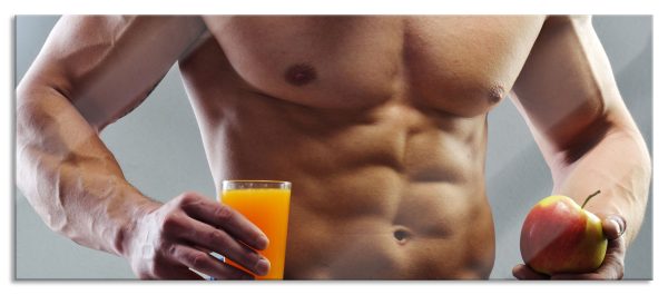 Trainierter Oberkörper Bodybuilder, Glasbild Panorama Zu verkaufen