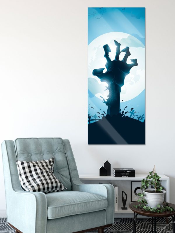 Gruselige Zombie Hand, Glasbild Panorama Mode – Bild 2