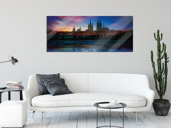 Polarlichter Skyline Köln, Glasbild Panorama Online – Bild 2