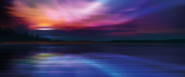 Nordische Polarlichter, Glasbild Panorama Online – Bild 5