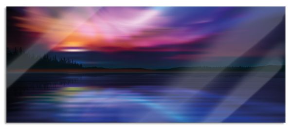 Nordische Polarlichter, Glasbild Panorama Online