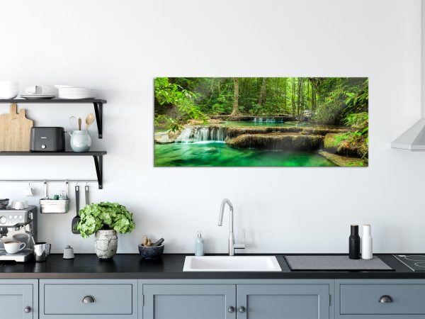 Tropischer Fluss, Glasbild Panorama Rabatt – Bild 3