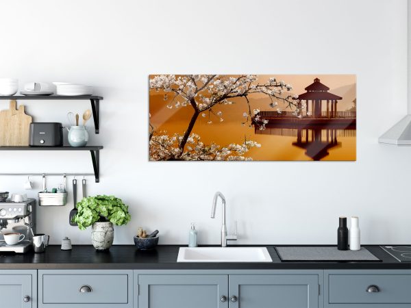 Kirschbaum an See, Glasbild Panorama Angebot – Bild 3