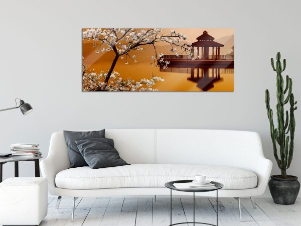 Kirschbaum an See, Glasbild Panorama Angebot – Bild 2