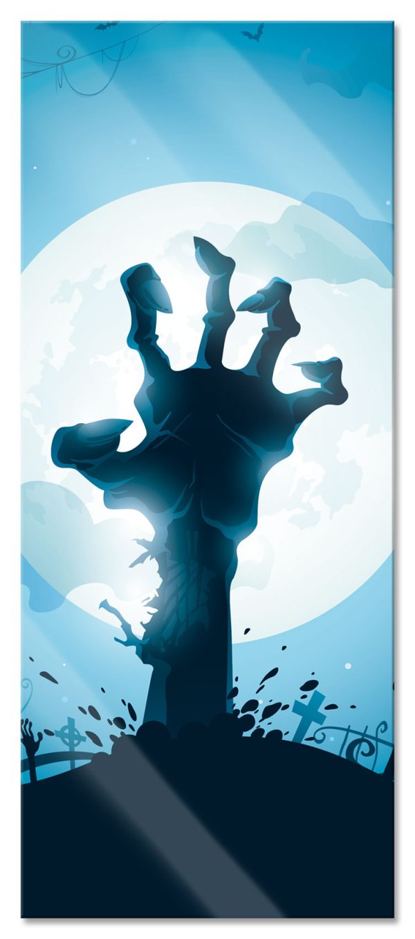 Gruselige Zombie Hand, Glasbild Panorama Mode