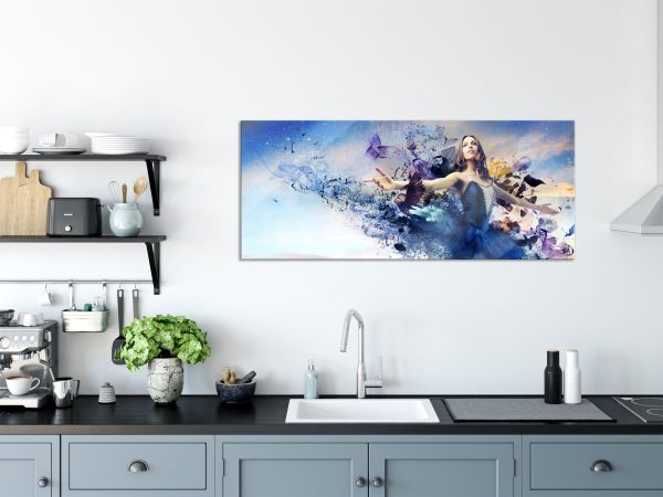 Ballerina im Kleid, Glasbild Panorama Verkauf – Bild 3