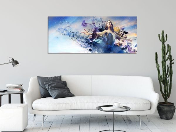 Ballerina im Kleid, Glasbild Panorama Verkauf – Bild 2
