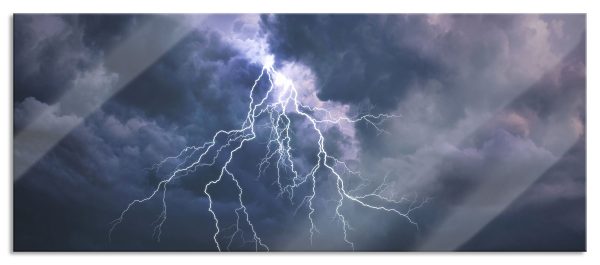 Gewitter über Meer, Glasbild Panorama Verkauf